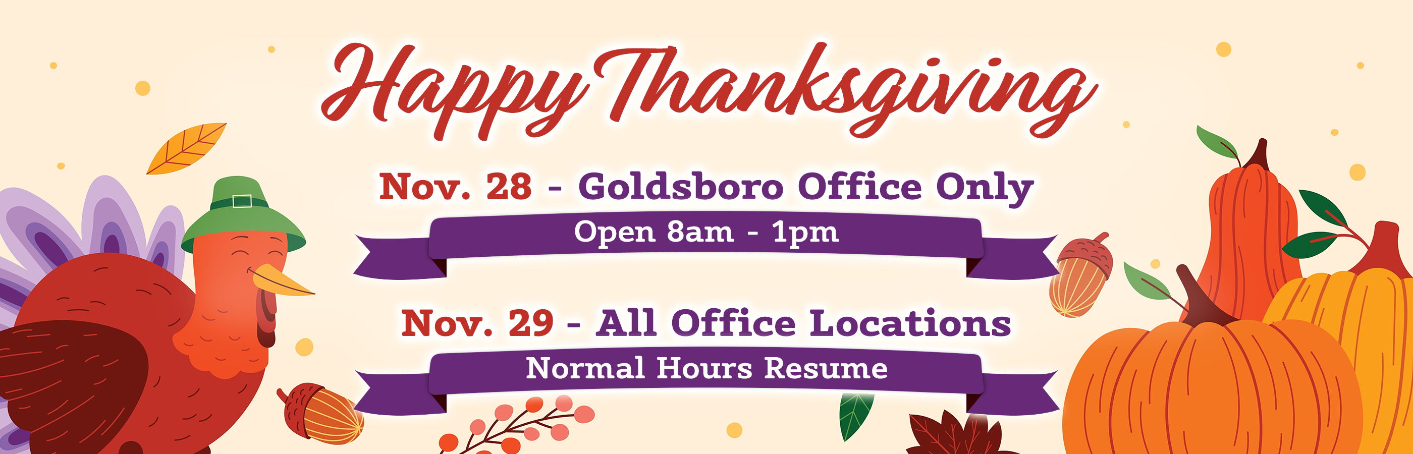 Thanksgiving Hours